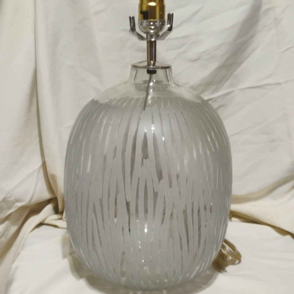 Onal glass lamp with frosted design/ shade holder